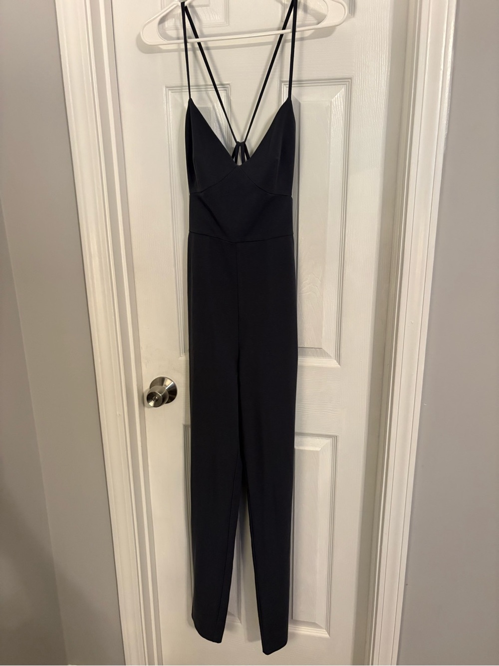 Guess by Marciano Grey Strappy V-Neck Jumpsuit